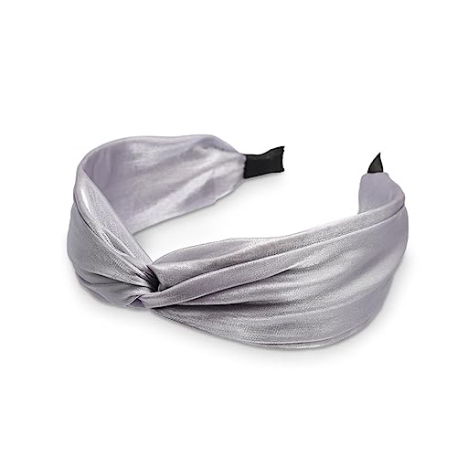 CLSSLVVBN Haarbänder breit, eleganter Stil, verschiedene Farben, Twist Knot Stirnband, verstellbare Stirnbänder, kreatives Geschenk für Frauen und Mädchen, Grau von CLSSLVVBN