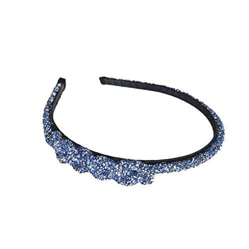 CLSSLVVBN Haarband Strass Weave Kristall Boho Haarbänder Glitzer Breite Stirnbänder Mädchen Styling Zubehör Kopfschmuck, Blau von CLSSLVVBN