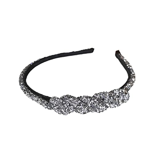 CLSSLVVBN Haarband Strass Weave Kristall Boho Haarbänder Glitzer Breite Stirnbänder Mädchen Styling Zubehör Kopfschmuck, Weiß von CLSSLVVBN