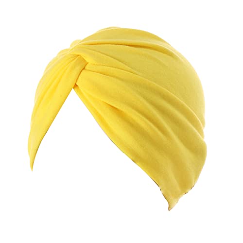 CLSSLVVBN Modische Headwraps Einfacher Stil Atmungsaktives Premium Material mit Knöpfen Elastizität Damen Stirnbänder Accessoires Damen, Gelb von CLSSLVVBN