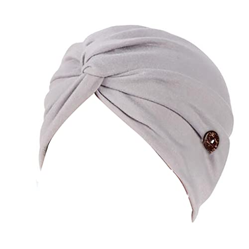 CLSSLVVBN Modische Headwraps Einfacher Stil Atmungsaktives Premium Material mit Knöpfen Elastizität Damen Stirnbänder Accessoires Damen, Grau von CLSSLVVBN