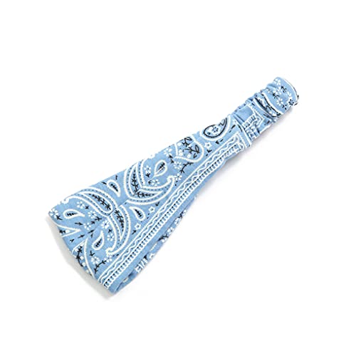 CLSSLVVBN Stirnbänder Drucken Cross Sport Rutschfeste Mehrzweck Haarschmuck Haarbänder Tuch Turban Bandage Mädchen Laufen, blau von CLSSLVVBN