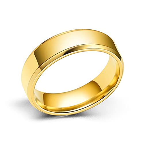 CLSSLVVBN Unisex Band Ring Jubiläum Frauen Männer Frau Ehemann Hand Schmuck Urlaub Freund Freundin Personalisierte Geschenke, Gold, Taille 10 von CLSSLVVBN