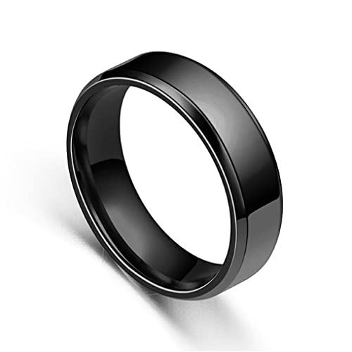 CLSSLVVBN Unisex Band Ring Jubiläum Frauen Männer Frau Ehemann Hand Schmuck Urlaub Freund Freundin Personalisierte Geschenke, Schwarz, Taille 11 von CLSSLVVBN