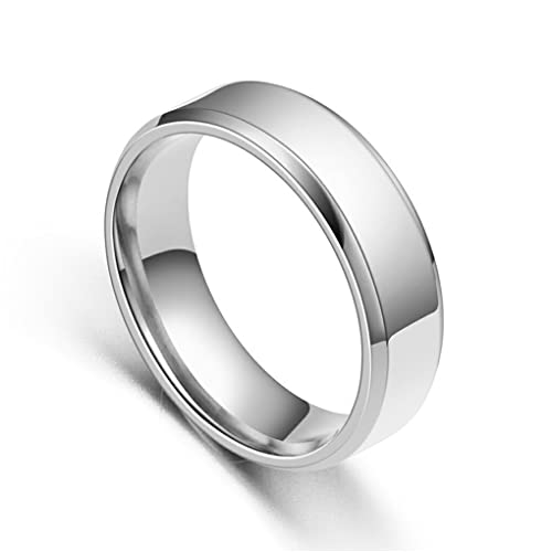 CLSSLVVBN Unisex Band Ring Jubiläum Frauen Männer Frau Ehemann Hand Schmuck Urlaub Freund Freundin Personalisierte Geschenke, Silber, Taille 12 von CLSSLVVBN