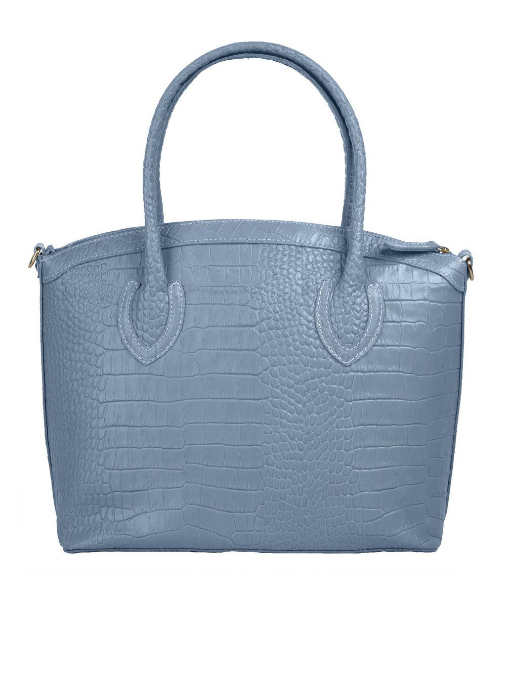 Cluty Handtasche Damen Leder gemustert, blau von CLUTY