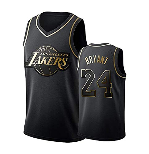 # 24 K o be Black Gold Basketball Jersey,Unisex ärmelloses Sportweste Shirt.,Schwarz,XXL von CLZWFZ