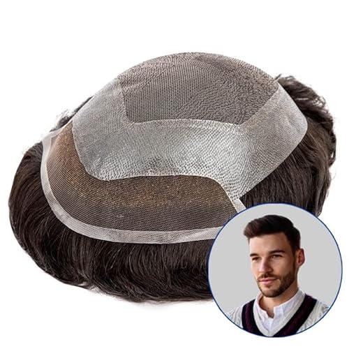 Echthaar Toupet für Männer Herren-Toupet Herren-Prothesen-Ersatzsystem 120% Echthaar-Perücken Herren-Spitzen-Haarsystem Einheit Schweizer Spitze mit PU um Herren-Haarteile Perücke Männer (Color : 30m von CLoxks