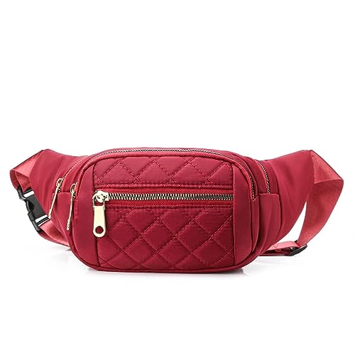 Hüfttaschen Modische Herren- Und Damen-Hüfttasche Besticktes Garn Einzelschulter-Umhängetasche Outdoor-Sport Multifunktions-Brusttasche Rot von CLoxks