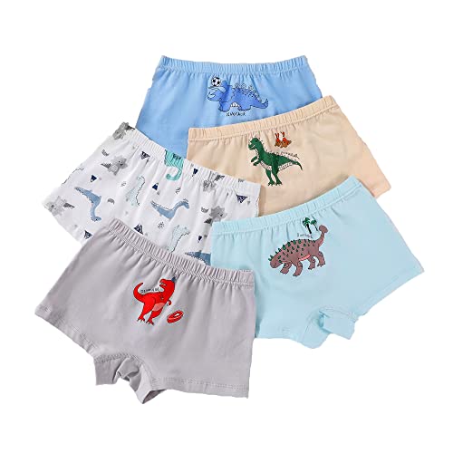 CM-Kid Boxershorts Baby Jungen Unterhosen Kinder Unterwäsche 5er Pack Baumwolle 12-14 Jahre Dinosaurier Bunt Gr.152-158 von CM-Kid