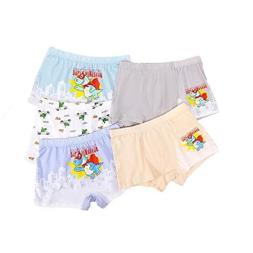 CM-Kid Boxershorts Jungen Unterhosen Kinder Unterwäsche 5er Pack Baumwolle 6-7 Jahre Bunt Dinosaurier Gr.122-128 von CM-Kid