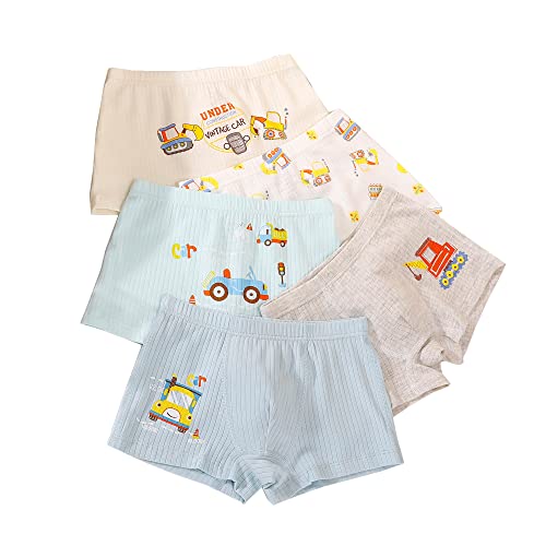 CM-Kid Boxershorts Jungen Unterhosen Kinder Unterwäsche Baumwolle 5er Pack 10-11 Jahre Bagger Bunt Gr.140-146 von CM-Kid