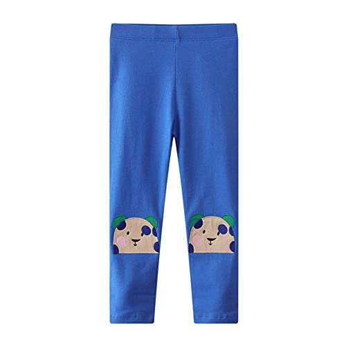 CM-Kid Mädchen Hosen Baumwolle Kinder Elastisch Pants Frühling Herbst Winter Leggings, Panda Blau, 110 EU von CM-Kid