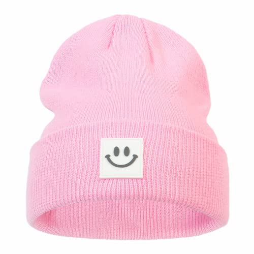 CM-Kid Winter Strickmützen für Kleinkind Jungen Mädchen Baby Kinder lächeln Strick Winter Hüte Rosa von CM-Kid