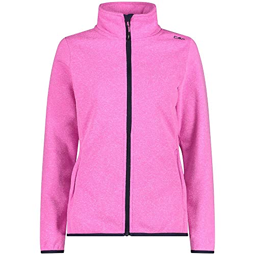 CMP Damen Melange Knitted Fleece Jacke mit Turtleneck Fleecejacke, Purple Fluo Mel, 52 CMP Damen Melange Knitted Fleece Jacke mit Turtleneck Fleecejacke, Purple Fluo Mel, 52 von CMP