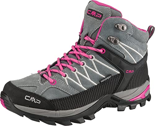 CMP Damen Rigel Mid Wmn Shoe Wp Trekking Wanderhalbschuhe, Grey Fuxia Ice, 42 EU von CMP