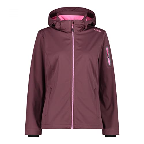 CMP - Leichte Softshelljacke für Damen mit abnehmbarer Kapuze, Pflaume, D36 von CMP