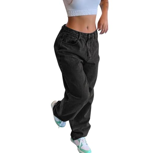 Baggy Jeans Damen Y2k Hose Straight Leg Jeans Damen High Waist Stretch Denim Hosen Weites Bein Jeanshosen Casual Lose Damenhose Freizeithose Wide Leg Hose Used-Look Mädchen Streetwear Schlaghose Baggy Jeans Damen Y2k Hose Straight Leg Jeans Damen High Waist Stretch Denim Hosen Weites Bein Jeanshosen Casual Lose Damenhose Freizeithose Wide Leg Hose Used-Look Mädchen Streetwear Schlaghose von CNNBYYDS