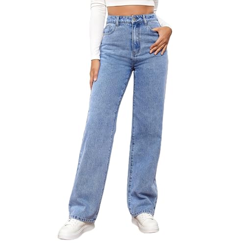 Baggy Jeans Damen Y2k Hose Straight Leg Jeans Damen High Waist Stretch Denim Hosen Weites Bein Jeanshosen Casual Lose Damenhose Freizeithose Wide Leg Hose Used-Look Mädchen Streetwear Schlaghose Baggy Jeans Damen Y2k Hose Straight Leg Jeans Damen High Waist Stretch Denim Hosen Weites Bein Jeanshosen Casual Lose Damenhose Freizeithose Wide Leg Hose Used-Look Mädchen Streetwear Schlaghose von CNNBYYDS
