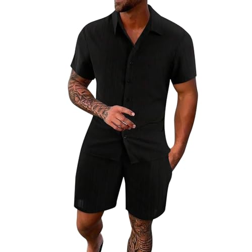 Sommer Outfit Herren Kurze Hosen und Hawaii Hemd Baggy Freizeitanzug Kurzarm Sommer Freizeithemd und Shorts 2 Teiler Leinenhose Strandhemd für Männer Casual Sommer Anzug Herren Zweiteiliges Set Sommer Outfit Herren Kurze Hosen und Hawaii Hemd Baggy Freizeitanzug Kurzarm Sommer Freizeithemd und Shorts 2 Teiler Leinenhose Strandhemd für Männer Casual Sommer Anzug Herren Zweiteiliges Set von CNNBYYDS