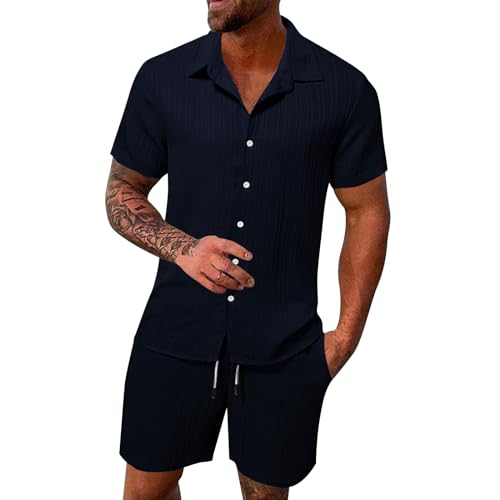 Sommer Outfit Herren Kurze Hosen und Hawaii Hemd Baggy Freizeitanzug Kurzarm Sommer Freizeithemd und Shorts 2 Teiler Leinenhose Strandhemd für Männer Casual Sommer Anzug Herren Zweiteiliges Set Sommer Outfit Herren Kurze Hosen und Hawaii Hemd Baggy Freizeitanzug Kurzarm Sommer Freizeithemd und Shorts 2 Teiler Leinenhose Strandhemd für Männer Casual Sommer Anzug Herren Zweiteiliges Set von CNNBYYDS