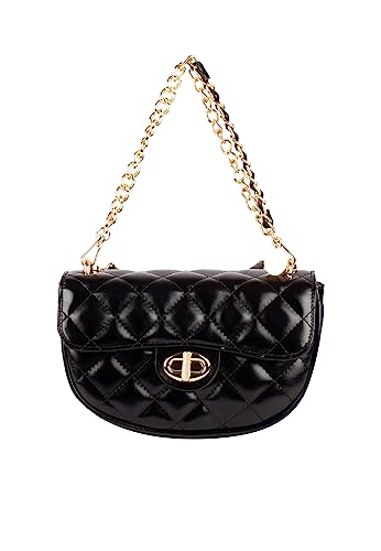 COBIE Women's Schultertasche im Metallic-Look, SCHWARZ von COBIE