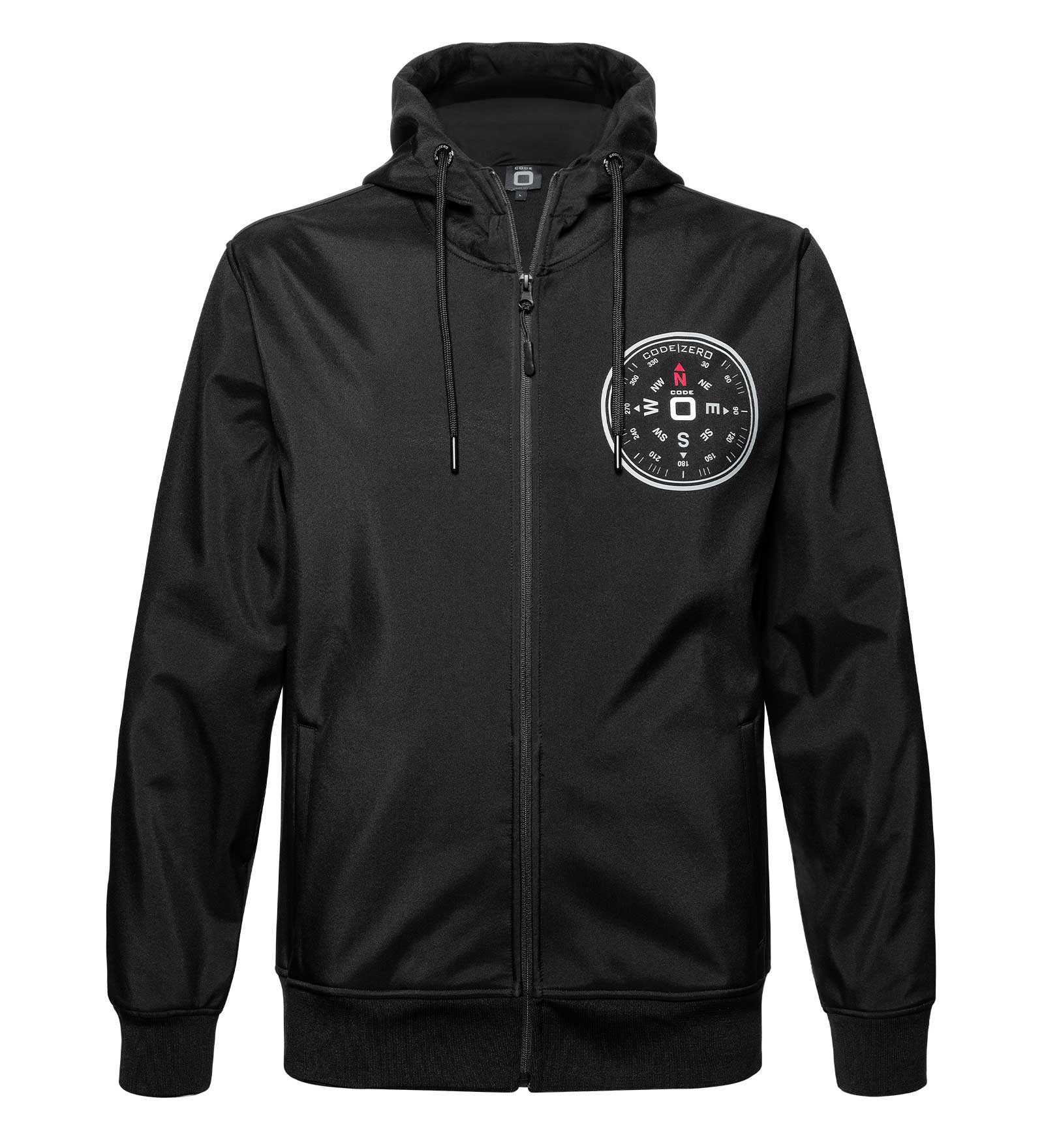 Softshell-Zip-Hoodie Herren Compass schwarz L CODE-ZERO von CODE-ZERO