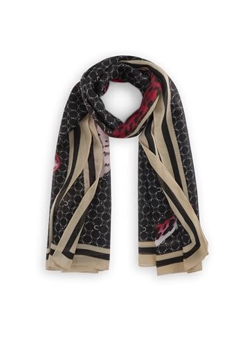 CODELLO Damen Schal aus recyceltem Polyester mit Monogramm-Muster und Leopard CODELLO Damen Schal aus recyceltem Polyester mit Monogramm-Muster und Leopard von CODELLO