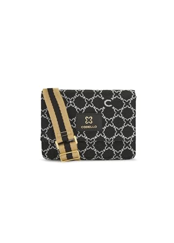 CODELLO Damen Umhängetasche aus robustem Jacquard-Gewebe mit Monogramm-Muster CODELLO Damen Umhängetasche aus robustem Jacquard-Gewebe mit Monogramm-Muster von CODELLO