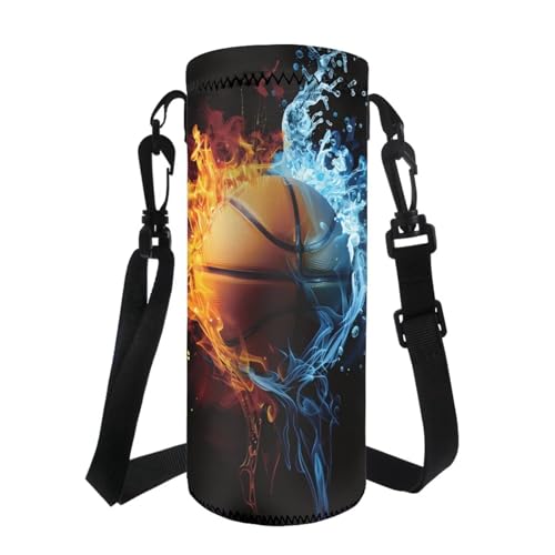 COEQINE Baketball-Wasserflaschen-Tragetasche für Jungen, mit Griff, Feuerwasserflaschen-Tragetasche für Schultasche, Reisezubehör von COEQINE