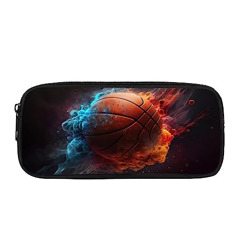 COEQINE Federmäppchen Schreibwarentasche Große Kapazität Federmäppchen mit Reißverschluss für Schüler Coole Stifttasche für Schule Büro, Basketball, Einheitsgröße, Taschen-Organizer von COEQINE