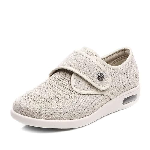 COITROZR Diabetikerschuhe for geschwollene Füße, Hausschuhe, Slipper for empfindliche Füße in Sonderweite, große Übergewichtsschuhe, Ultraleicht, rutschfest (Color : White, Size : 36 EU) von COITROZR