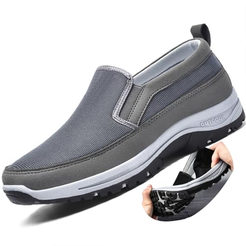 COITROZR Freizeitschuhe for Herren Orthopädische Schuhe rutschfeste Wanderschuhe Sportschuhe for Herren Bequeme und Atmungsaktive Schuhe Reiseschuhe (Color : Gray, Size : 42 EU) von COITROZR