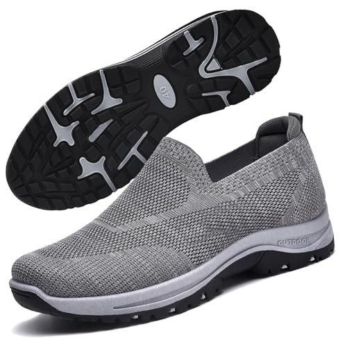 COITROZR Herren Freizeitschuhe Laufschuhe Turnschuhe Leichte Wanderschuhe Herren Turnschuhe Atmungsaktives Mesh rutschfeste Schuhe (Color : Gray, Size : 39 EU) von COITROZR