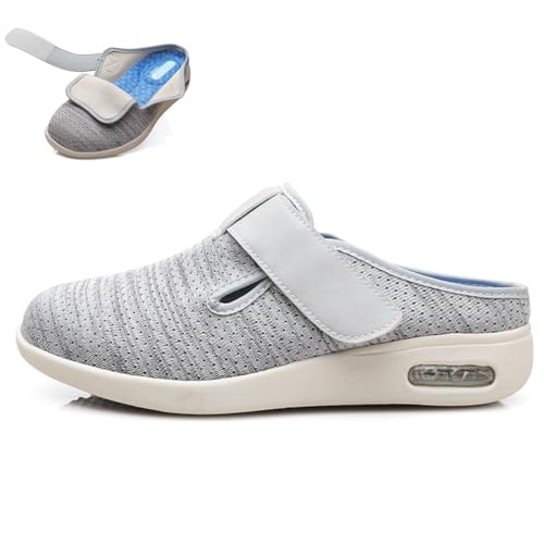 COITROZR Orthopädischer Schuh, luftgepolsterte Slip-On-Wanderschuhe, extra breite Diabetikerschuhe, verstellbare rutschfeste Hausschuhe for geschwollene Füße, Arthritis (Color : C, Size : 37 EU) von COITROZR