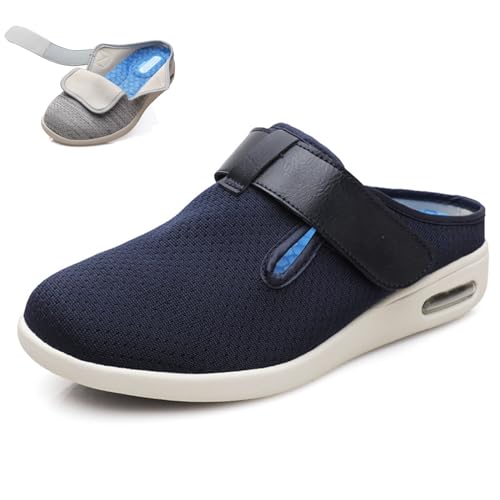 COITROZR Orthopädischer Schuh, luftgepolsterte Slip-On-Wanderschuhe, extra breite Diabetikerschuhe, verstellbare rutschfeste Hausschuhe for geschwollene Füße, Arthritis (Color : E, Size : 37.5 EU) von COITROZR