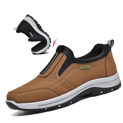 Herren Freizeitschuhe Orthopädische Wanderschuhe for Herren, verschleißfeste Oberfläche, hervorragende Unterstützung des Fußgewölbes,rutschfest und leicht Laufen Reisen (Color : Brown, Size : 45 EU von COITROZR