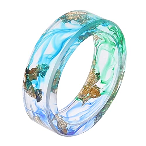 COLLBATH 1Stk Harzring Goldfolienring Ringschmuck Index finger ring Ehering Jahrestagsring good mood die show Ringe Schmuckring Schmuck aus Harz Wenig frisch schmücken Epoxid Gold Blatt von COLLBATH