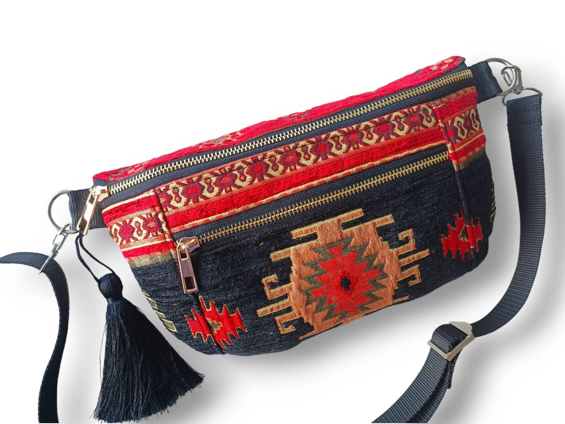 Boho Bauchtasche, Hüfttasche, Vegan Gürteltasche, Sling Tasche Für Frauen, Crossbody Tasche, Unisex Weihnachtsgeschenk von COLORFULWORLDDESIGNS