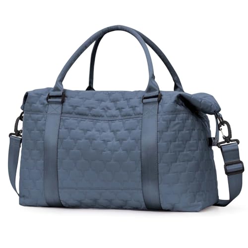 COLseller Reisetasche Damen Handgepäck Tasche Kliniktasche Weekender Bag mit Kulturtasche Schuhfach für Flugzeug Reisen,Blue von COLseller
