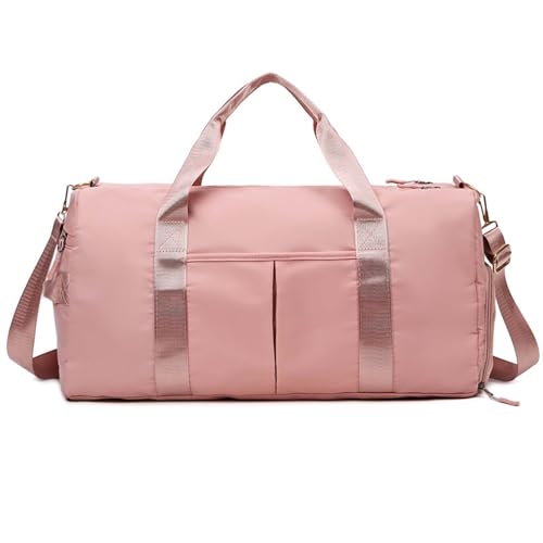 COLseller Reisetasche Damen Handgepäck Tasche Weekender Übernachtungstasche mit Schuhfach Travel Bag mit Kulturtasche Schuhfach für Flugzeug Reisen,Pink von COLseller