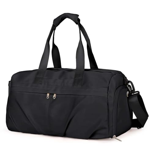 COLseller Reisetasche Damen Wasserdicht Reisetaschen Sporttasche mit Schuhfach Kliniktasche Geburt Fitnesstasche Krankenhaustasche für Reisen wasserdichte Tragetasche, Camping,Black 1 von COLseller