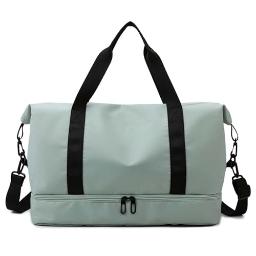 COLseller Reisetasche Damen Weekender Bag Handgepäck Tasche Wasserabweisende Weekender Gym Travel Bag Handgepäck Tasche Trainingstasche für Damen Herren,Light Green von COLseller