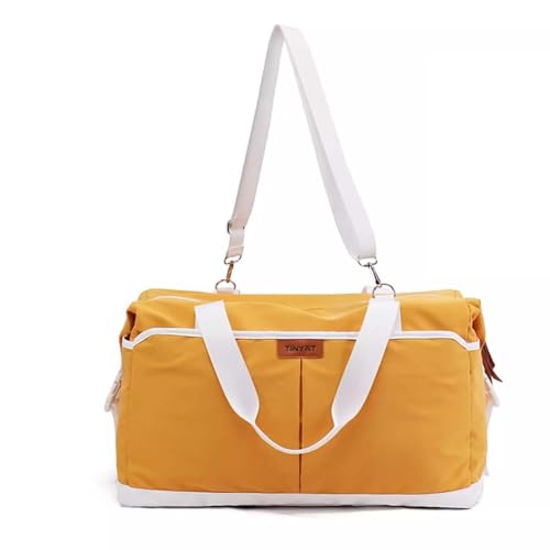 COLseller Reisetasche mit Schuhfach Leichte Faltbare Sporttasche Damen Herren mit Schuhfach Travel Bag mit Kulturtasche Schuhfach für Flugzeug Reisen,Yellow von COLseller