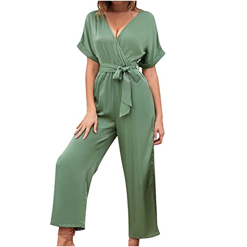 COMIOR Damen Jumpsuit Sommer Lang Sommer Playsuit Split Hosenanzug Romper Sommer Damen Jumpsuits Sommer Lang Oversized Hosenanzug Playsuit Romper Damen Haremshose Boho Hippie Hose L von COMIOR