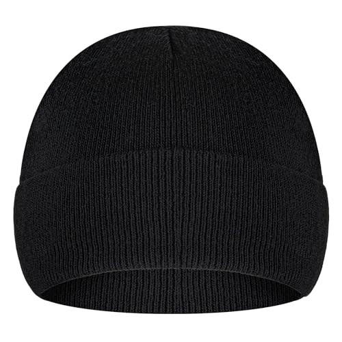 COMNICO 1 Stuck Strickmütze, Wintermütze Unisex Reine Baumwolle Winddicht Beanie-Mütze Totenkopf-Mütze Warme Gemütliche Mütze Kompressionskappe für Männer und Frauen (Schwarz) von COMNICO