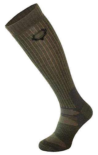 COMODO - Lang Jagdsocken mit Merinowolle | Wandersocken Kniestrümpfe Merinosocken | Herren und Damen (Khakigrün, 43-45) von COMODO