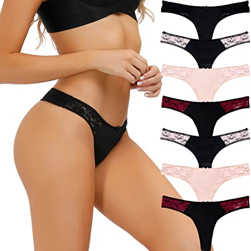 COMSOFT Damen Mikrofaser Low Rise Tanga Höschen T Back Strings von 7 (Tanga Höschen C,XL) von COMSOFT