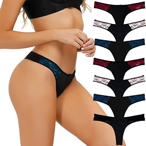 COMSOFT Damen Mikrofaser Low Rise Tanga Höschen T Back Strings von 7 (Tanga Höschen I,L) von COMSOFT