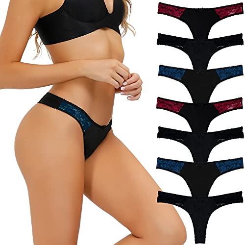 COMSOFT Damen Mikrofaser Low Rise Tanga Höschen T Back Strings von 7 (Tanga Höschen J,S) von COMSOFT